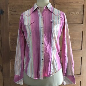 20X tailored western shirt pink pearl snap button
